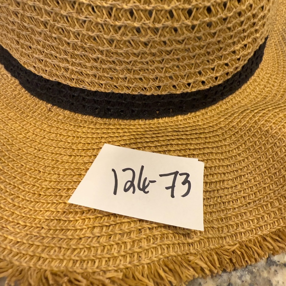 Target tan straw brimmed hat black trim - Picture 14 of 14